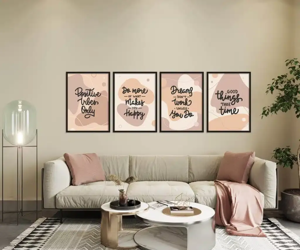 abstract shapes set 4 tablouri motivationale