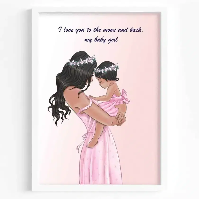 Tender Moment - Mother and Baby Girl - Printable Wall Art