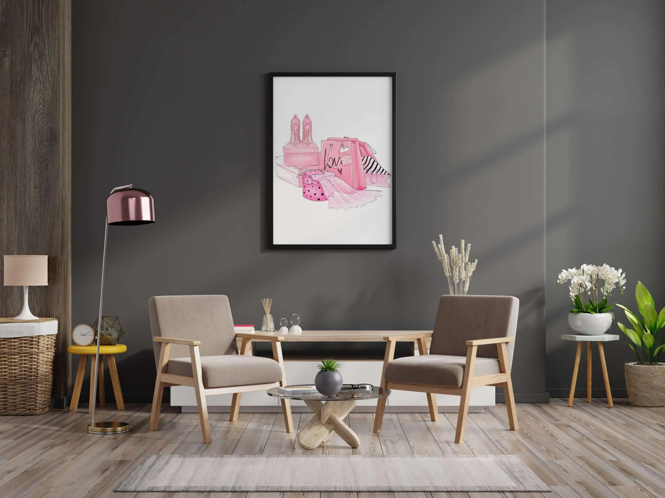 tablou pink fashion camera